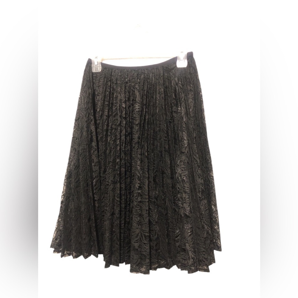 Women's Talbots Black Lace Midi Skirt Size 2